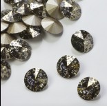 Zdjęcie - Swarovski rivoli stone gold patina 10mm